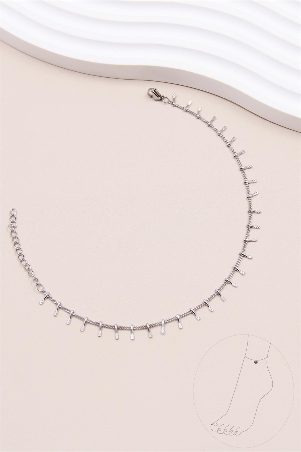 CHAÎNE CHEVILLE LINE ACIER ARGENT