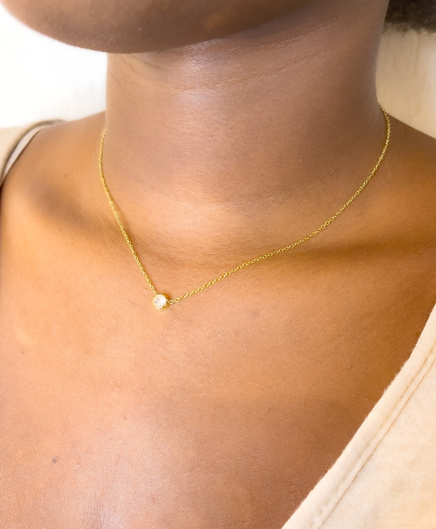 COLLIER MOSSANE ACIER OR