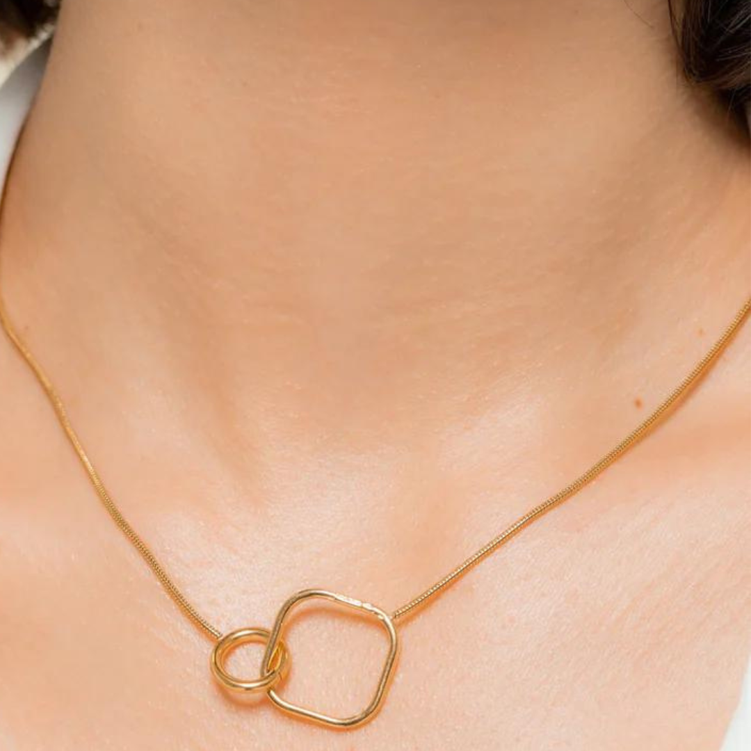 COLLIER LOUISA ACIER OR