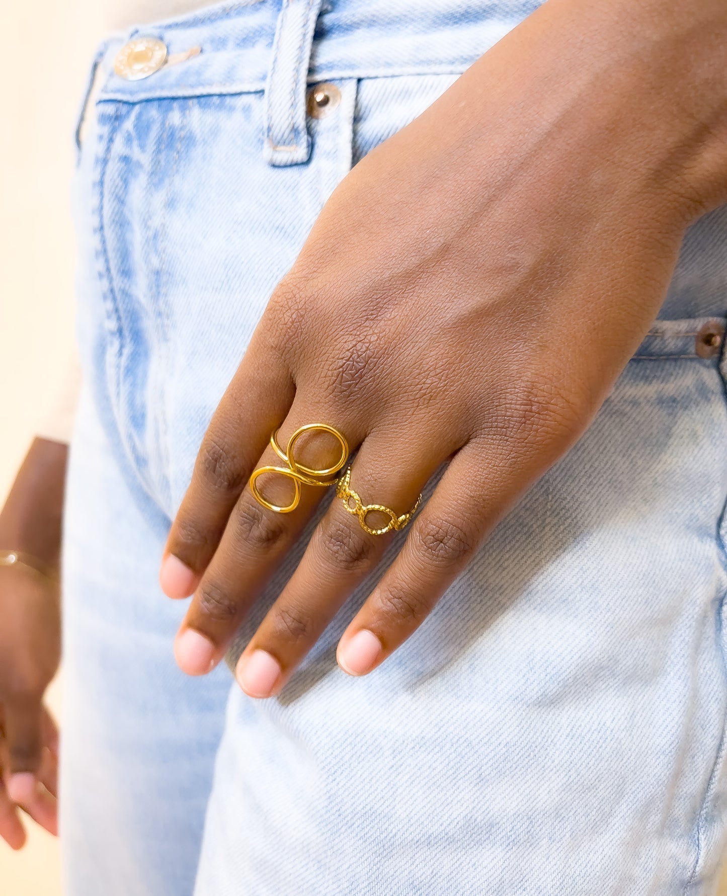 BAGUE SIGNARE ACIER OR