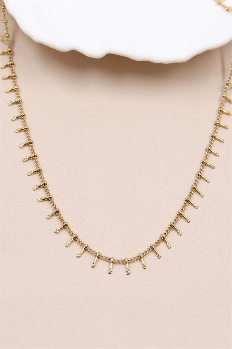 COLLIER LINE ACIER OR
