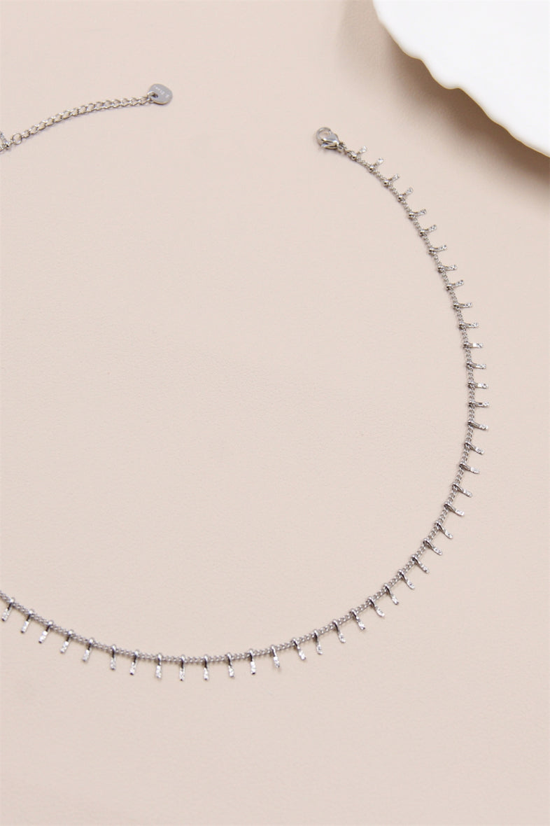 COLLIER LINE ACIER ARGENT