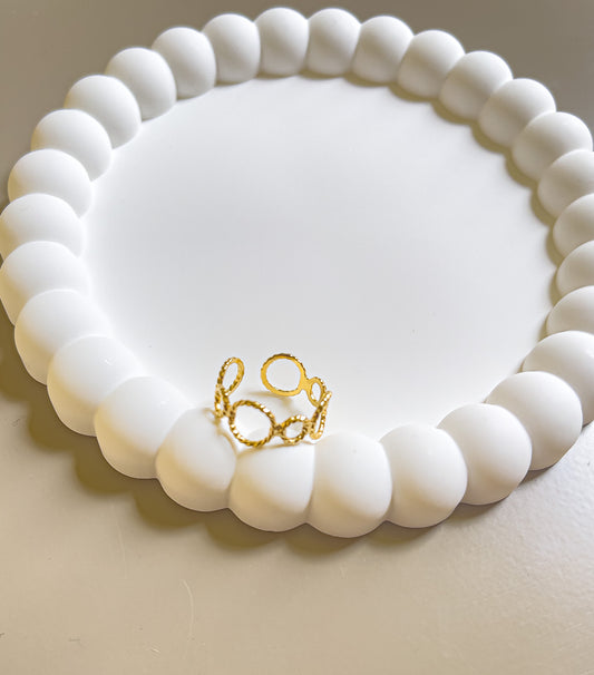 BAGUE SIGNARE ACIER OR