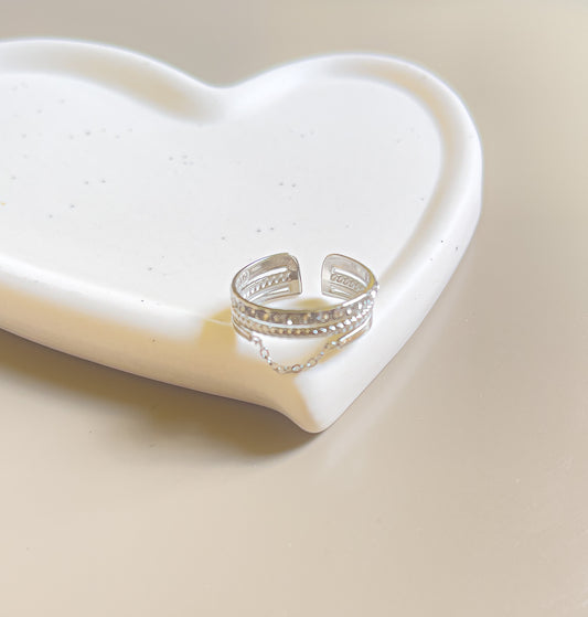 BAGUE SONIA ACIER ARGENT ET ZIRCON