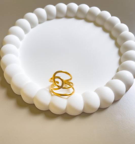BAGUE CROISEE ACIER OR