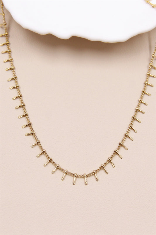 COLLIER LINE ACIER OR