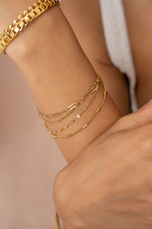 BRACELET DAPHNEE ACIER OR